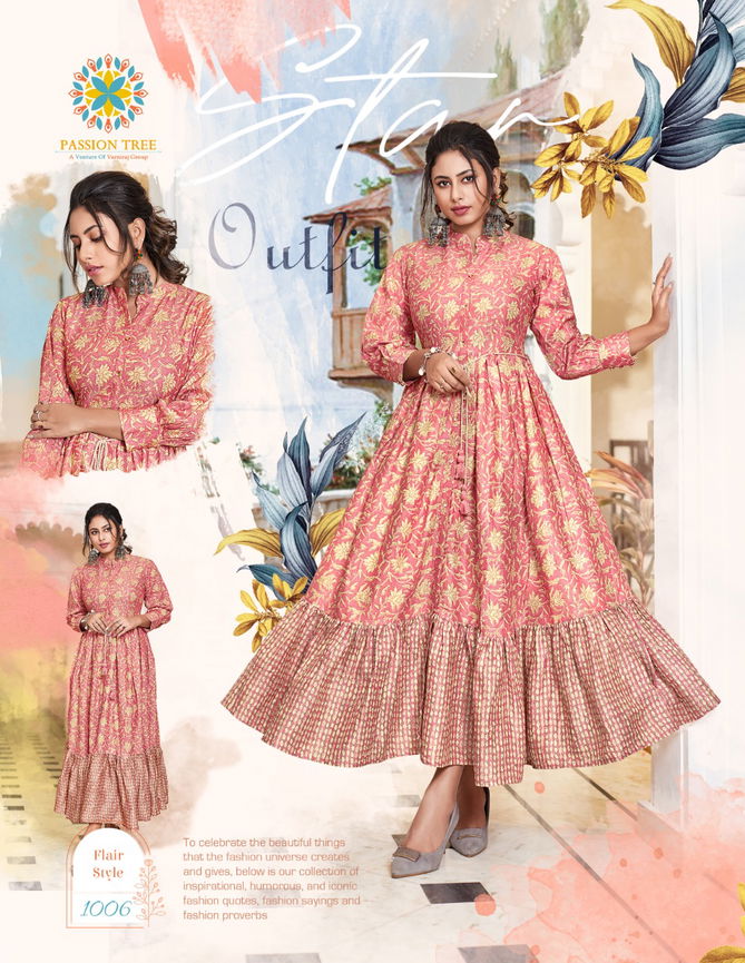 Flair Style 1 By Passion Tree Festive Wear Wholesale Anarkali Kurtis 
